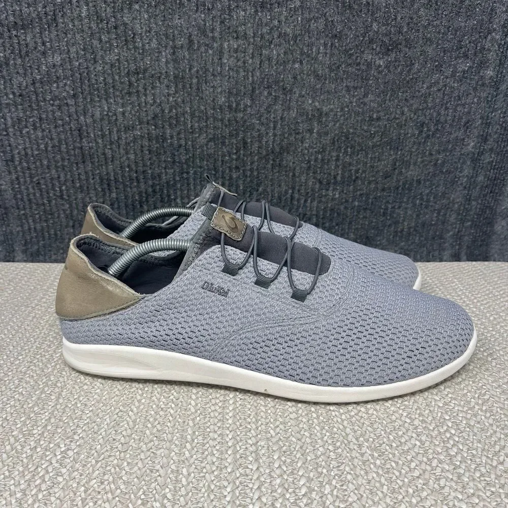 Olukai Alapa Li Mesh Slip On Boat Shoes Waterproof Grey Mens Size 12 US